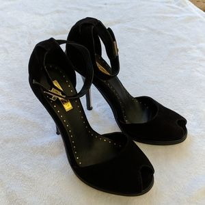 Open toe suede heels. Like new condition